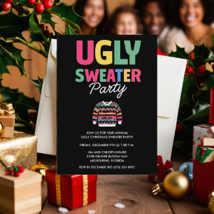 Ugly Christmas Sweater Party Prize Invitation Card