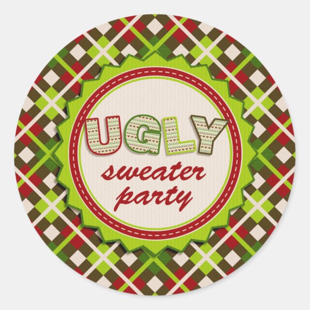 Ugly Christmas Sweater Party Sticker