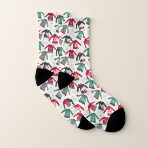 Ugly Christmas Sweater Party Supplies Green Red Socks