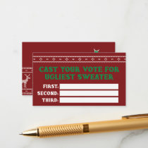 Ugly Christmas Sweater Party Vote Card