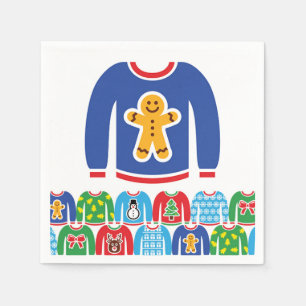 Ugly Christmas Sweater Party Xmas Gingerbread Man Napkins