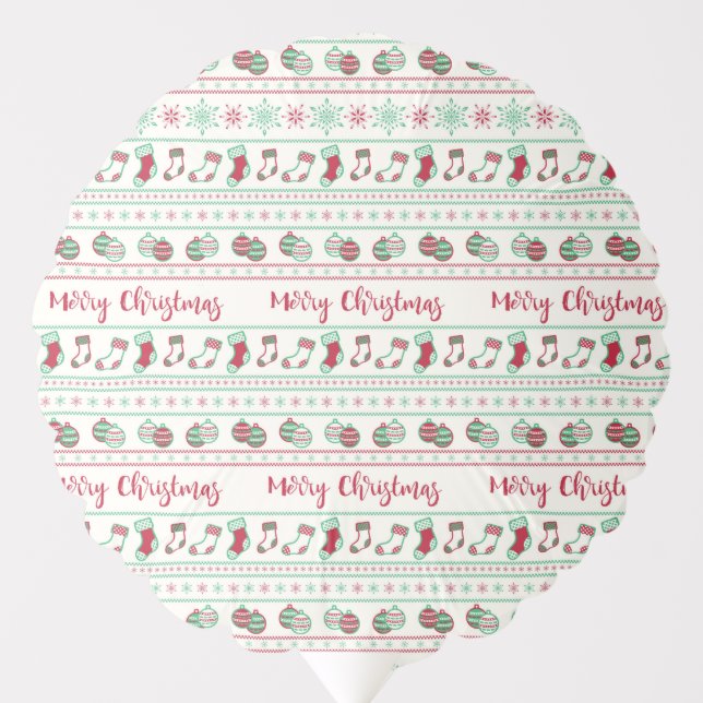 Ugly Christmas Sweater Pattern Holiday Balloon (Front)