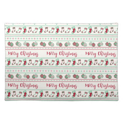 Ugly Christmas Sweater Pattern Holiday Cloth Placemat