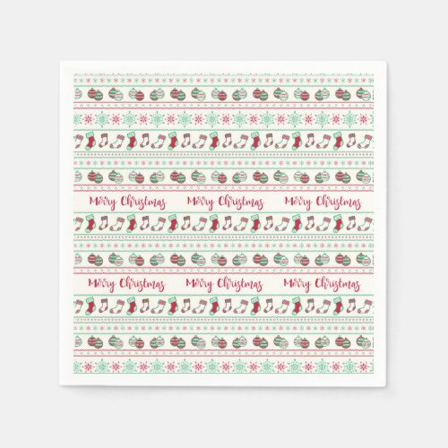 Ugly Christmas Sweater Pattern Holiday Napkins