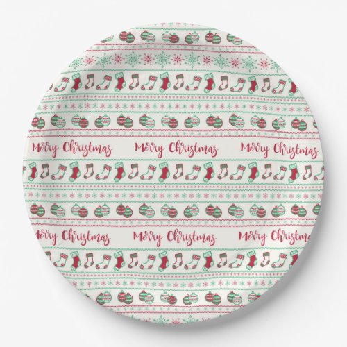 Ugly Christmas Sweater Pattern Holiday Paper Plates