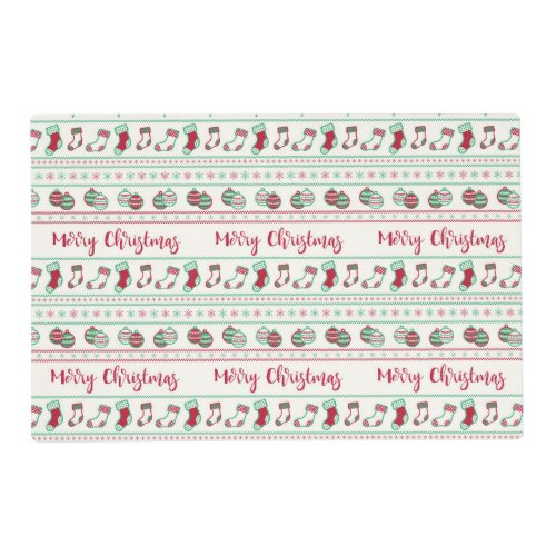 Ugly Christmas Sweater Pattern Holiday Placemat