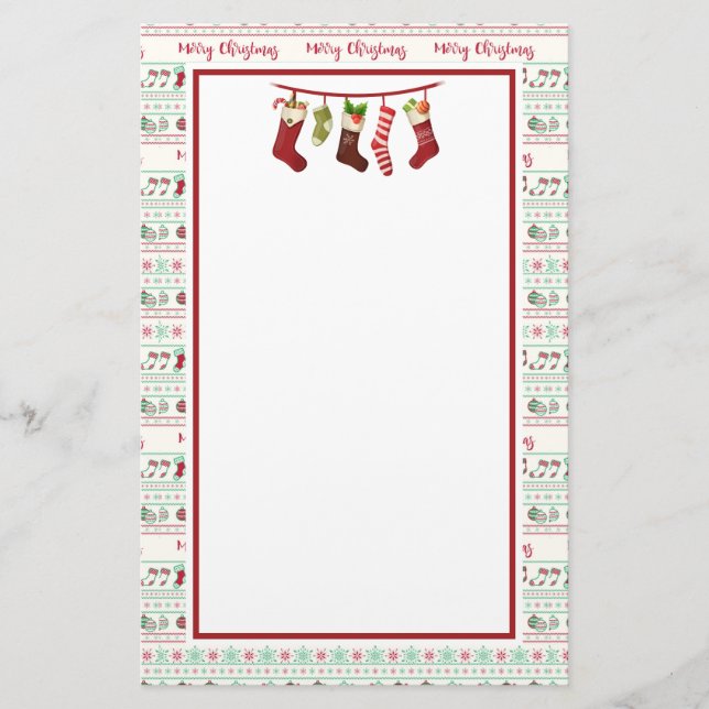 Ugly Christmas Sweater Pattern Holiday Stationery (Front)