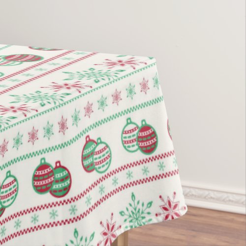 Ugly Christmas Sweater Pattern Holiday Tablecloth