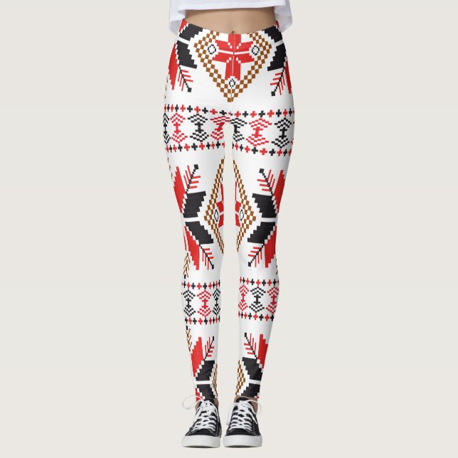 Ugly Christmas Sweater Pattern Leggings (Front)