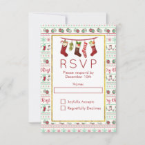 Ugly Christmas Sweater Pattern Party RSVP