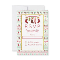 Ugly Christmas Sweater Pattern Party RSVP