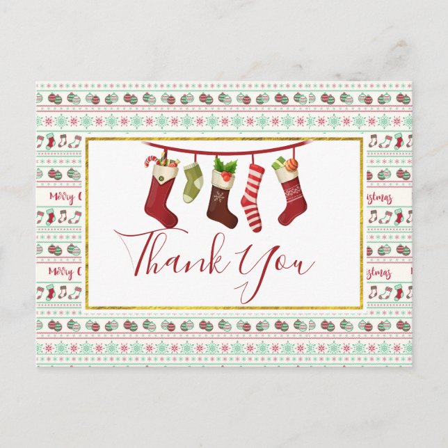 Ugly Christmas Sweater Pattern Postcard (Front)