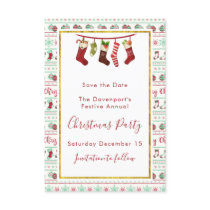 Ugly Christmas Sweater Pattern Save The Date Invitation