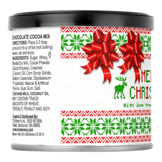 Ugly Christmas Sweater Personalized Hot Chocolate Drink Mix (Left)