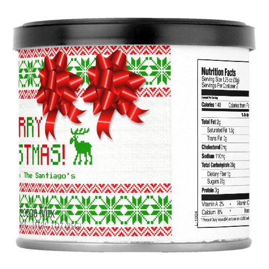 Ugly Christmas Sweater Personalized Hot Chocolate Drink Mix (Right)