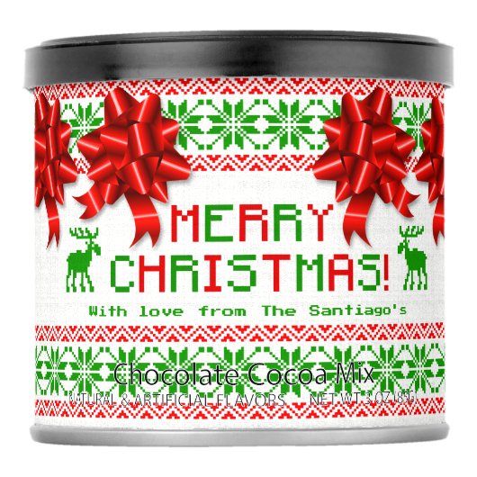 Ugly Christmas Sweater Personalized Hot Chocolate Drink Mix (Front)