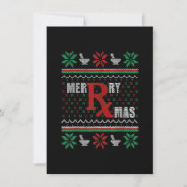 Ugly Christmas Sweater Pharmacy Tech Merry Xmas Ph Invitation