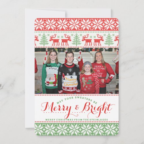 Ugly Christmas Sweater Photo Holiday Card