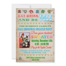 Ugly Christmas Sweater Photo Invitations