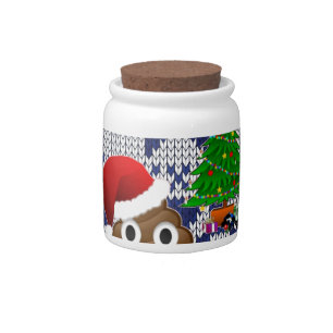 ugly Christmas sweater poop emoji Candy Jar