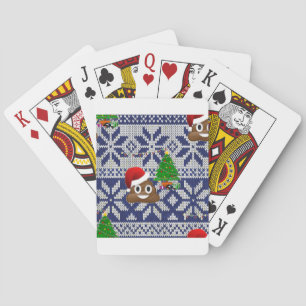 ugly Christmas sweater poop emoji Poker Cards