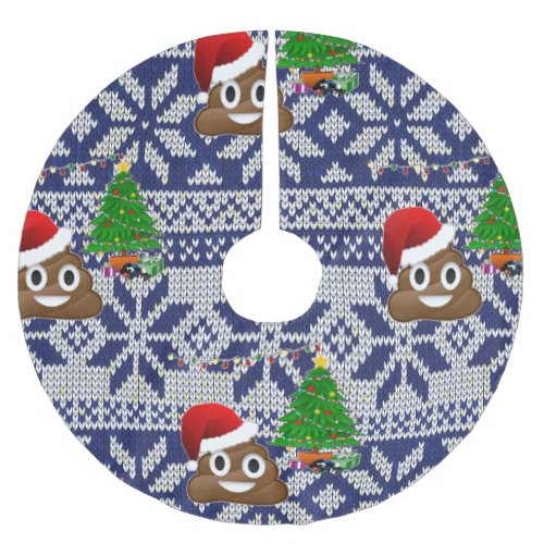 ugly Christmas sweater poop emoji tree skirt