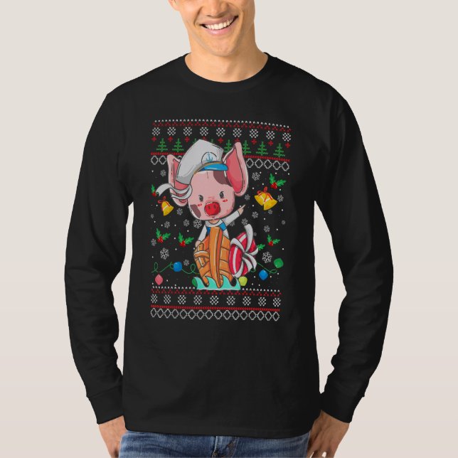 Ugly Christmas Sweater Princess Pig Xmas Girl Teen (Front)