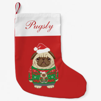 Ugly Christmas Sweater pug Small Christmas Stocking