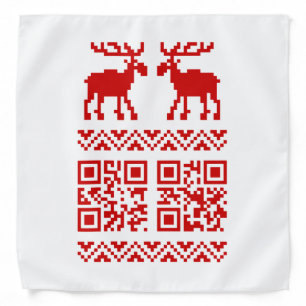 Ugly Christmas Sweater QR Code Happy New Year ! Bandana