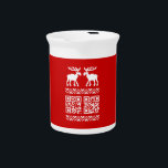 Ugly Christmas Sweater QR Code Happy New Year ! Beverage Pitcher<br><div class="desc">Ugly Interactive Xmas Moose / Elk / Caribou Sweater Pixel Art Jacquard Pattern Knitwear ~ QR Reads Merry Christmas / Happy New Year !

Globe Trotters specialises in idiosyncratic imagery from around the globe. Here you will find unique Greeting Cards,  Postcards,  Posters,  Mousepads and more.</div>