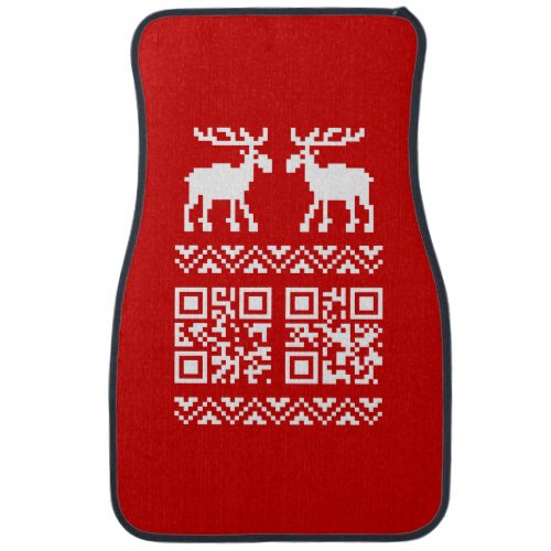 Ugly Christmas Sweater QR Code Happy New Year  Car Floor Mat