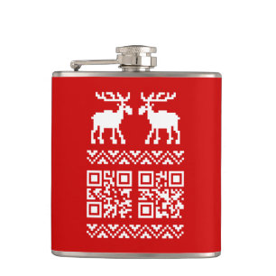 Ugly Christmas Sweater QR Code Happy New Year ! Flask
