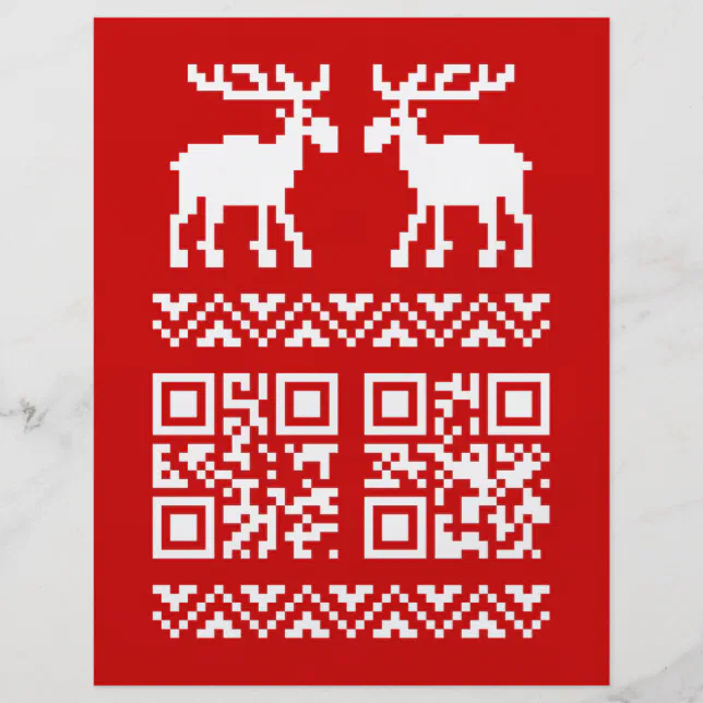 Ugly Christmas Sweater QR Code Happy New Year ! Flyer Zazzle