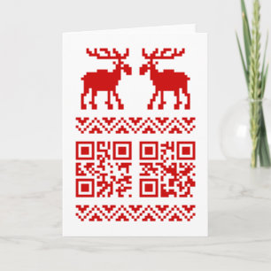 Ugly Christmas Sweater QR Code Happy New Year ! Holiday Card