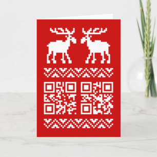 Ugly Christmas Sweater QR Code Happy New Year! Holiday Card