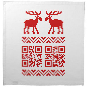 Ugly Christmas Sweater QR Code Happy New Year ! Napkin