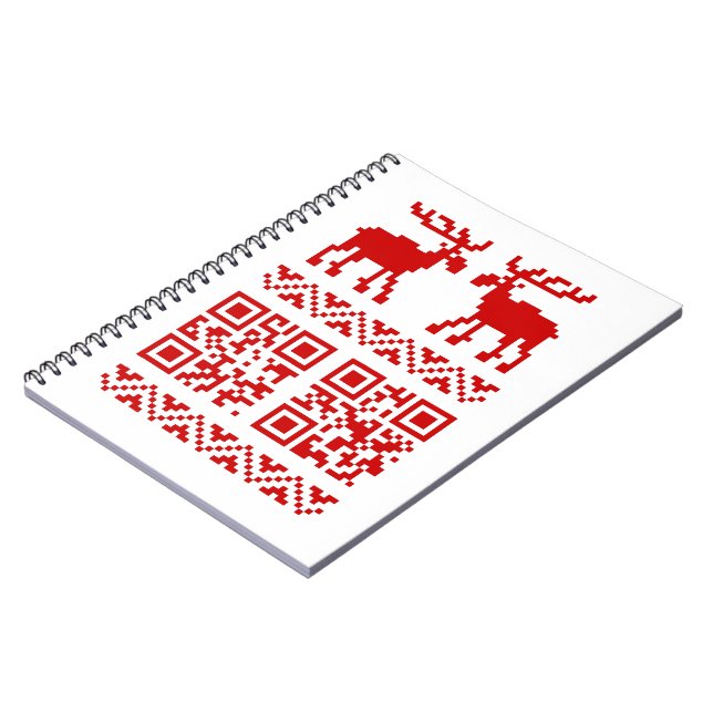 Ugly Christmas Sweater QR Code Happy New Year ! Notebook (Left Side)