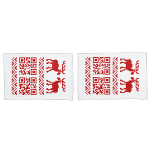 Ugly Christmas Sweater QR Code Happy New Year ! Pillow Case