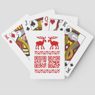 Ugly Christmas Sweater QR Code Happy New Year ! Poker Cards