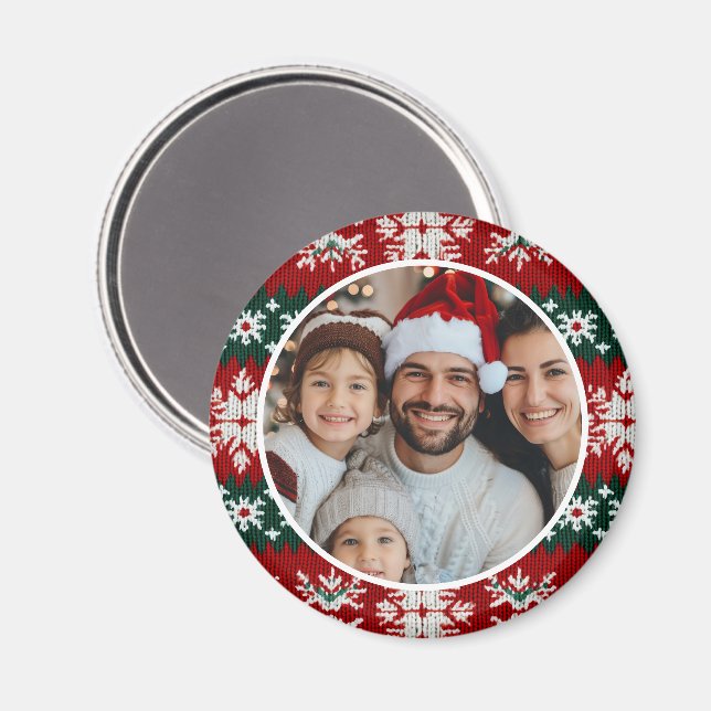 Ugly Christmas Sweater Red And Green Magnet (Front/Back)