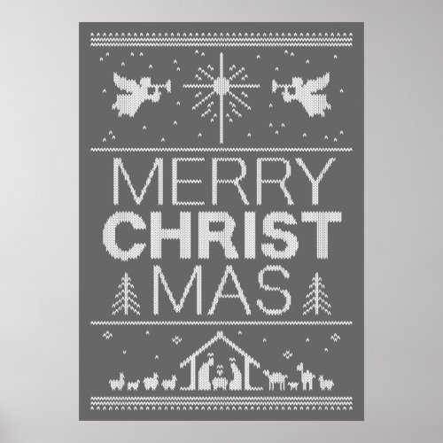 Ugly Christmas Sweater Religious Christian Christ Poster