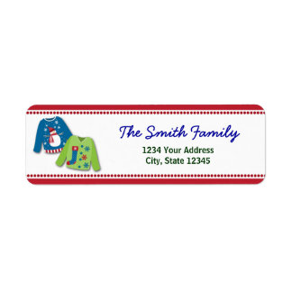 Ugly Christmas Sweater Return Address Labels