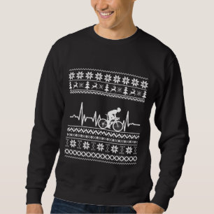 Ugly christmas sweater riding a bike