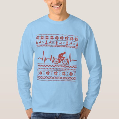 Ugly christmas sweater riding a bike