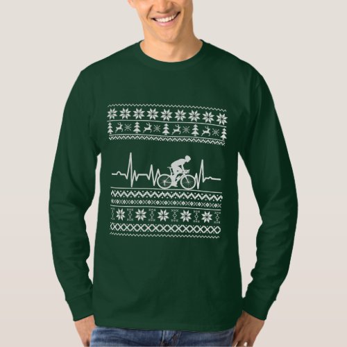 Ugly christmas sweater riding a bike