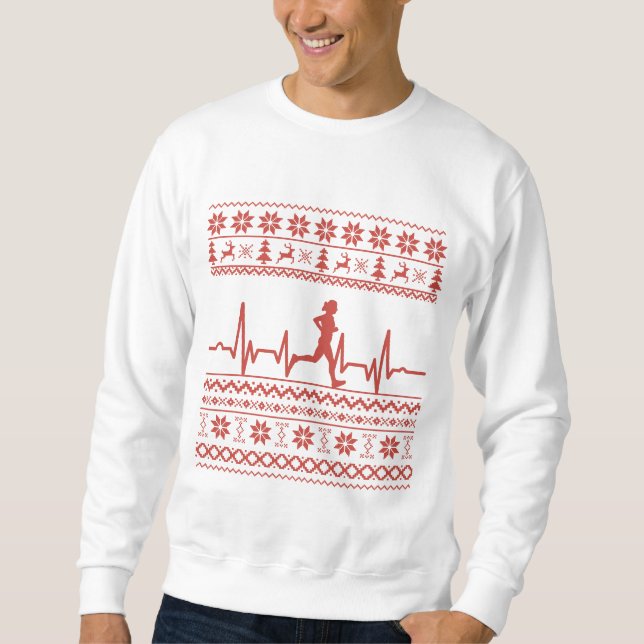 Ugly christmas sweater running run heartbeat (Front)