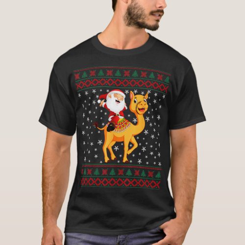 Ugly Christmas Sweater Santa Riding Camel
