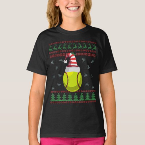 Ugly Christmas Sweater Softball Sport Lovers Gift