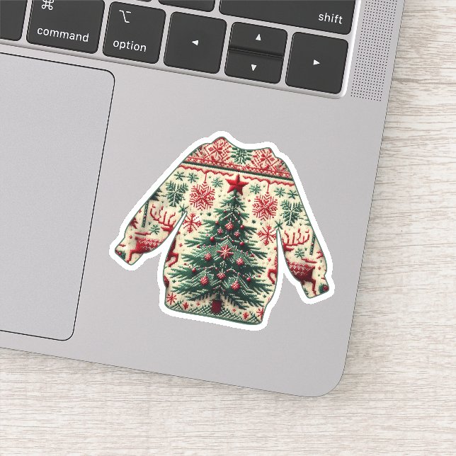 Ugly Christmas Sweater Sticker (Detail)