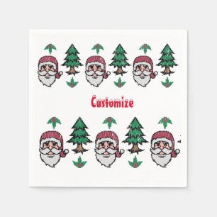 Ugly Christmas Sweater-Style Santa Thunder_Cove Napkins